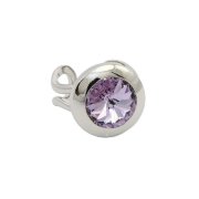 Кольцо с кристаллом Swarovski Violet, 10 мм