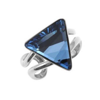 Кольцо с кристаллом Swarovski Denim Blue 21,5 мм