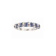 Кольцо с кристаллами Swarovski, микс сине-голубых цветов