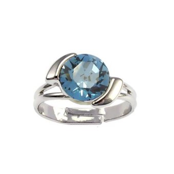 Кольцо с кристаллом Swarovski Denim Blue 8,5 мм